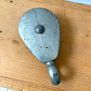 Vintage solid metal pulley 3” nautical decor home decor heavy metal decor